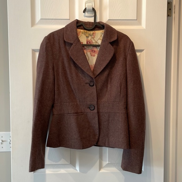 Plum wool blazer, slightly cropped in length - Picture 1 of 5
